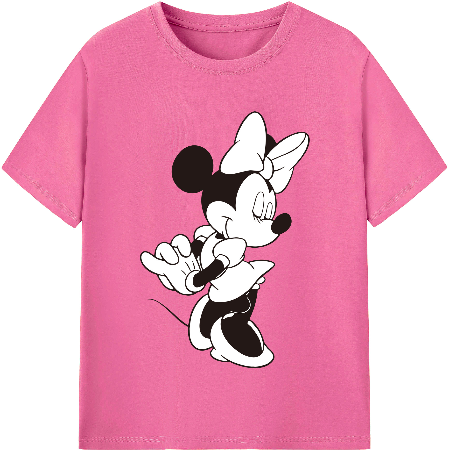 （画像用） ミッキーマウス Mickey Mouse レディースカジュアルプリントTシャツ（綿100％）
